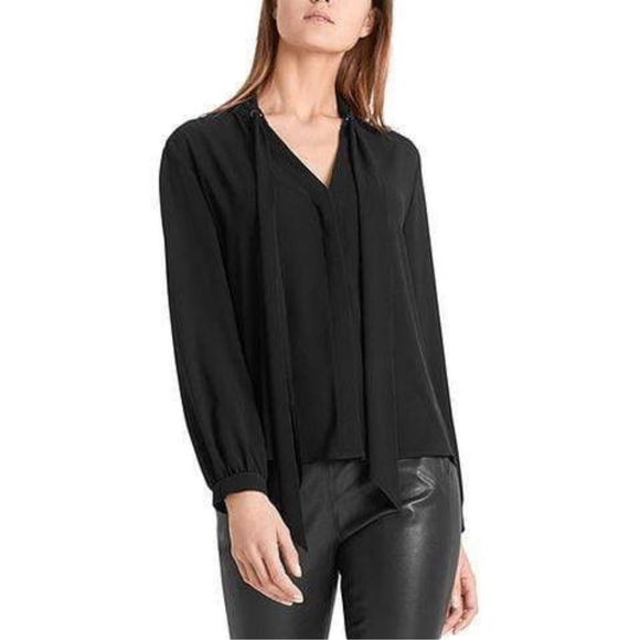 Marc Cain Flowing Bow Neck Blouse Black Size N2 - Picture 1 of 13
